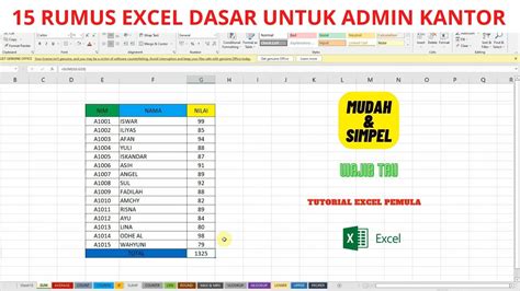 Rumus excel lengkap untuk admin.  Tutorial Ms Excel Untuk Administrasi Pe...