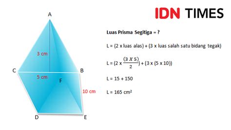 Rumus luas prisma segitiga adalah.  Sebuah prisma segitiga memiliki al...