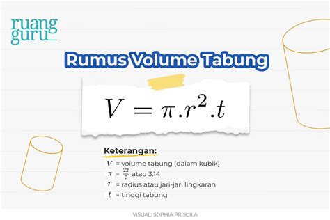 Rumus volume tabung online.  Naikkan menjadi pangkat .  Tingkatkan pem...