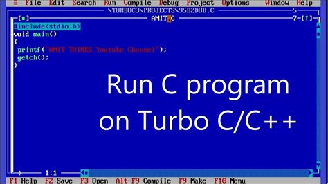 Run first C++ program on Turbo C/C++ - Studyopedia