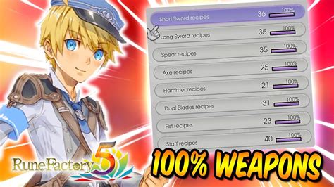 Rune factory 5 weapon recipes. How to Get Moving Branch: Effects and Uses. Rune Factory 5 Walkthrough Team. Last updated on: 05/13/2022 4:05 AM. ★ Follow along with our Story Walkthrough. ☆ Build your bonds by giving the best gifts for each character! ★ Learn how dishes are prepared in our Cooking Guide. ☆ Wield the strongest types of weapons in combat. 