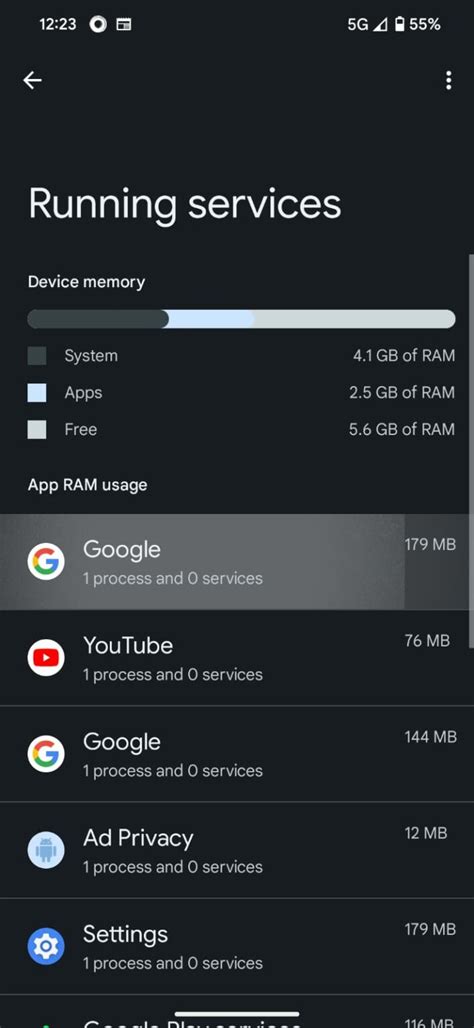 Running Services In Android Developer Options How To Check Apps