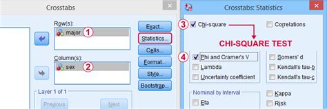 Running a chi square test in spss