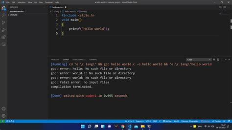 Running a simple C program using VS code - Stack Overflow