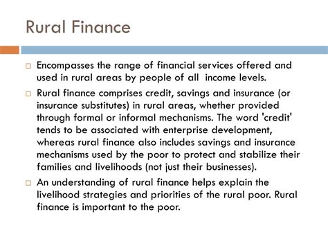 Rural Finance