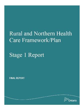 Rural and Northern Health Care Framework/Plan - Ontario