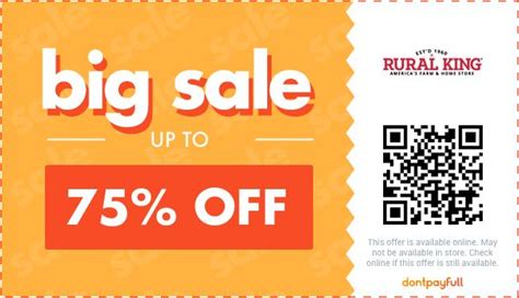 7 active coupon codes for Rural King in May 2024. Save with RuralKing.com discount codes. Get 30% off, 50% off, $25 off, free shipping and cash back rewards at RuralKing.com.