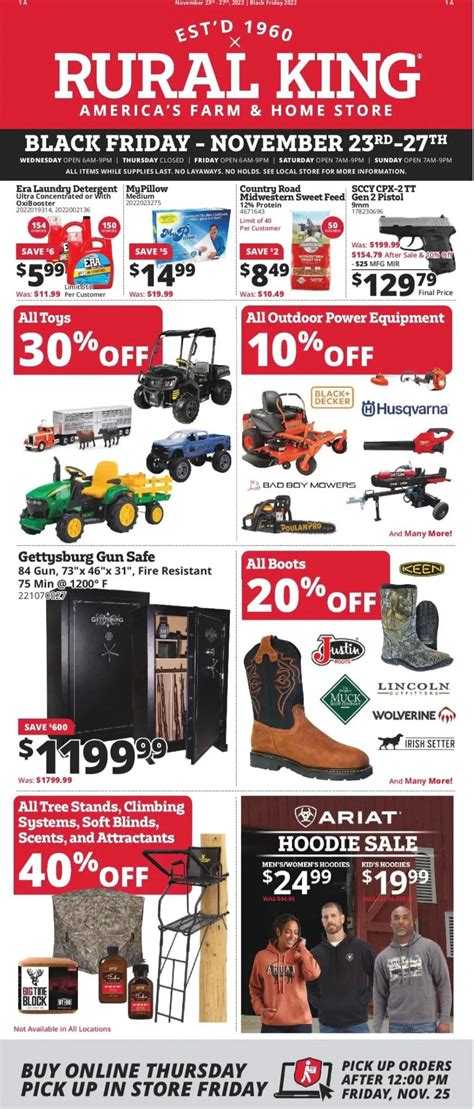 View this weeks ad: Valid: 9/25/2022 – 10/1/2022. Browse the circulars that follow, spot the in-ad vouchers, go to Rural King, saving money every week. Never ever miss out on a offer again. Subscribe to and get our e-newsletter concerning future deals as well as promotions.. 