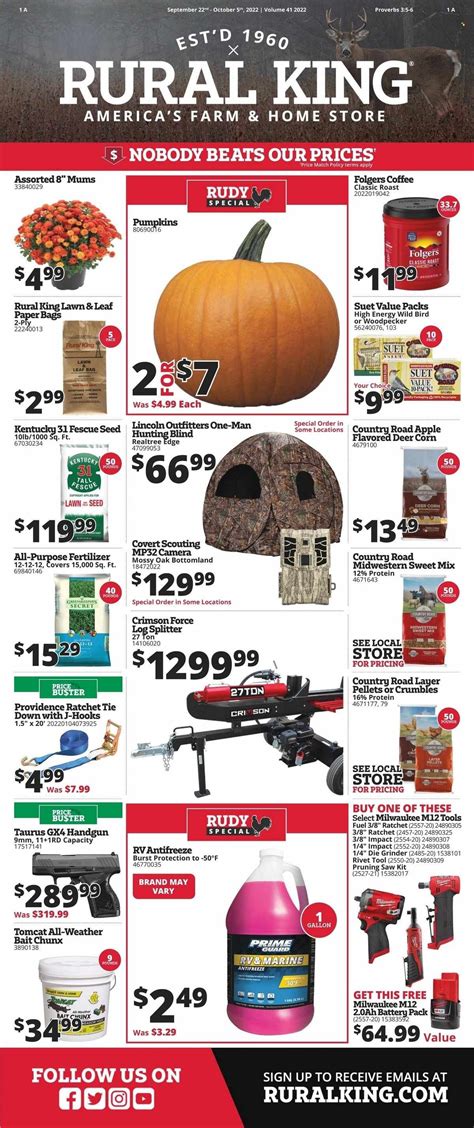 Rural king weekly ad for next week. Simple. Smart. Fresh. Access our current ad to see all of our newest deals available for you in stores now. Start saving today! 