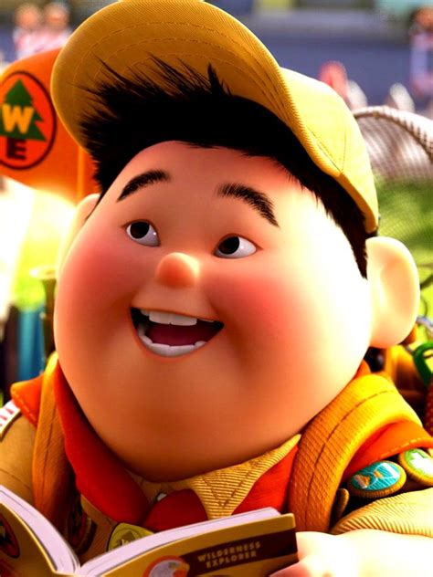 Russell from up. Adorably Precocious Child: Russell tries to act like a grown-up.; Ambiguous Situation: What little we learn of his home life doesn't paint a very clear picture.; Asian Airhead: Zig-zagged.Even though he fails to read the room often and is incredibly naive, he's remembered just about everything he's learned in his time as a Wilderness Explorer, … 