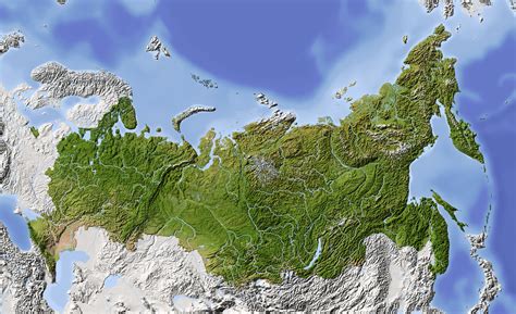 Russia Map and Satellite Image