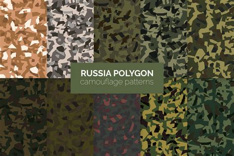 Russia Polygon Camouflage Patterns Graphic Patterns Creative Market