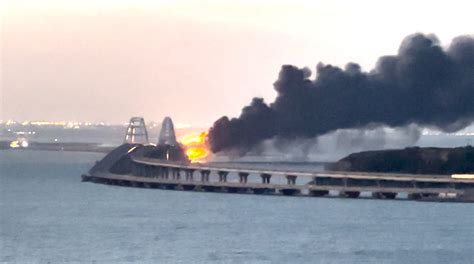 Russia-backed officials say explosion damages bridge linking Ukraine’s mainland to Crimea