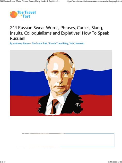 Russian Swear WordsSlang PDF Profanity English Language