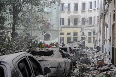 Russian cruise missile attack on Ukraine city of Lviv kills 4 people and wounds more