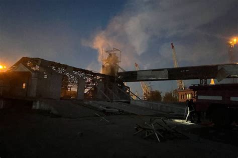 Russian drone strikes hit Ukrainian port on Romania border that is key to grain exports
