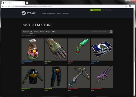 Rust Skins items marketplace