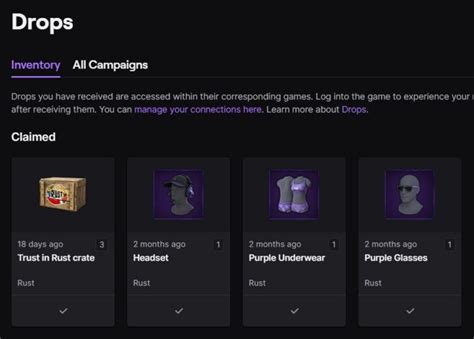 Rust drops not in inventory. An easy way to view available twitch drops for Rust. ... Auto claims loot in your twitch inventory and channel points. RustPlusBot. 5.0 (1) Average rating 5 out of 5 ... 