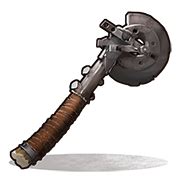 Rust salvaged axe.  Although it boasts a slower swing speed compared to its predecessor, ...