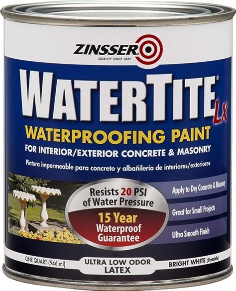 Rust-oleum 5024 watertite latex qt. An ideal choice for your project, the Rust-Oleum Stops Rust 32 oz. White Gloss Protective Enamel Paint features a durable, corrosion-resistant formula. This versatile paint covers up to 100 sq. ft. and dries in approximately 120 minutes. 