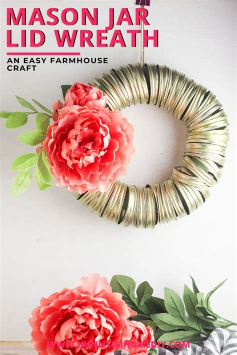 Rustic Farmhouse Mason Jar Lid Wreath Hunny I