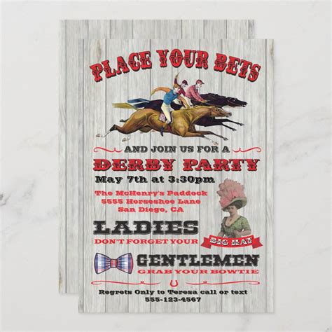 Rustic Horse Racing Derby Party Poster Invitation Zazzle