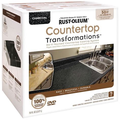 About Countertop Coating. Tired of looking at that old countertop? With Rust-Oleum® Countertop Coating, you can renew laminate countertops, cabinets and furniture. Take to the paint counter and tint to one of 22 …. 