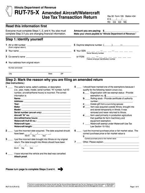 Rut 75 tax form. Form RUT-75, Aircraft/Watercraft Use Tax Transaction Return, for a private-party aircraft or watercraft sale. Note: You must file Form RUT-25 and submit proof of tax payment or proof of exemption before your title or registration will be issued. When is Form RUT-25 due? You must file Form RUT-25 and pay the tax due within 30 days after 