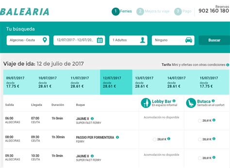 Rutas y horarios de ferries · Baleària