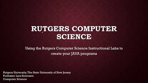 Rutgers cs 111.  Here is a how to video explaining how to use the iLab machines to create Java ...