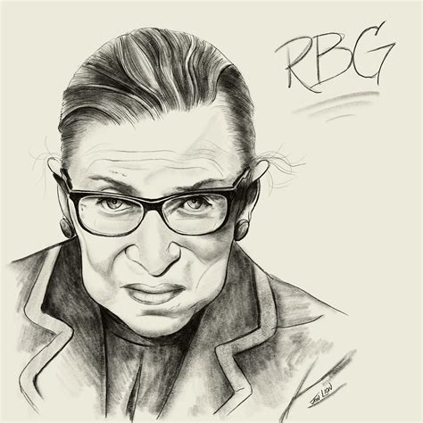 Ruth Bader Ginsburg (RBG!) Drawing Jon Lion Fine Art