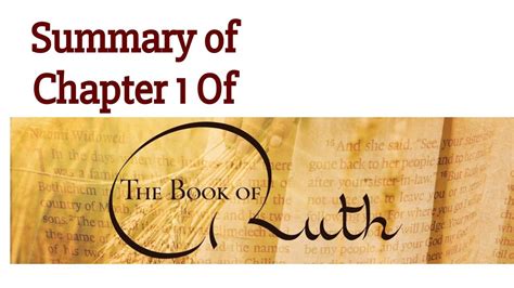 Ruth Chapter 1 Summary YouTube