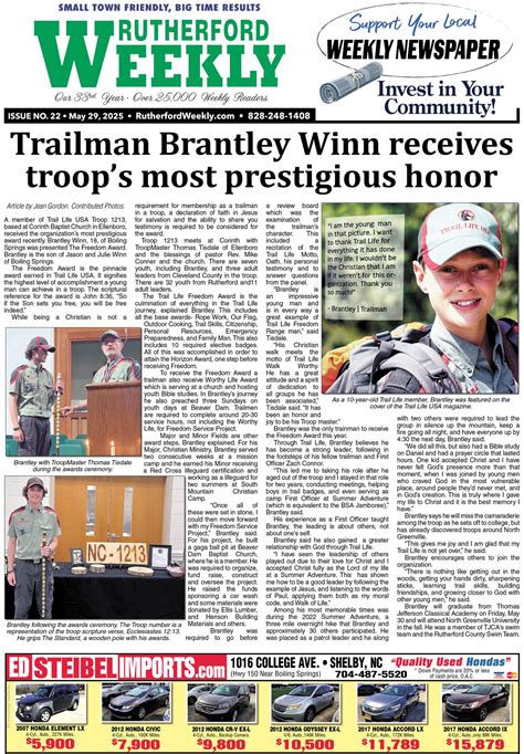 Rutherford weekly newspaper. com • 828-248-1408 RutherfordWeekly.  Rutherford We...