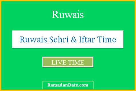 Ruwais Ramadan Timings 2024 Calendar, Sehri & Iftar Time Table