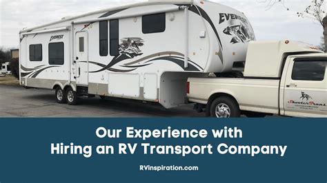 Rv transport companies hiring. Food Truck Team Lead. Donut NV Coppell Coppell, TX. Quick Apply. $18 to $22 Hourly. Part-Time. MUST have experience towing a trailer, boat, or an RV. Responsibilities: * Manage the events and ... A valid driver 's license and clean driving record * Must have schedule flexibility (ability to work ... 
