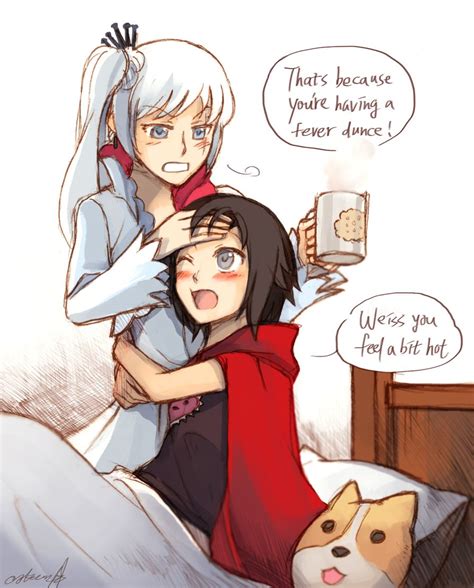 Weiss fell asleep with her there, resting her head right below Ruby's chin, Without a care in the world. Ruby couldn't be happier if she tried. "Goodnight Weiss, I love you. You will always be my Ice Queen." Ruby then kissed Weiss' forehead asleep clutching her closer. Hoping this moment would last forever.. 