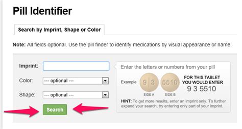 Rx identification wizard. Enter the imprint code that appears on the pill. Example: L484 Select the the pill color (optional). Select the shape (optional). Alternatively, search by drug name or NDC code using the fields above.; Tip: Search for the imprint first, then refine by color and/or shape if you have too many results. 
