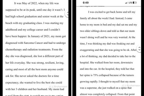 Ryan harman essay. Teenager Ryan Harman penned the personal essay when she was just 18 years old after losing her mother to cancer. The TikTok has been viewed almost 7 million times and racked up 1 million likes as ... 