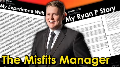 ( ryan p misfits allegations )The Current or Former Manager of the Misfits , Lunch Club , CS:GO YouTubers and the Outfit Company REVOLT. Ryan P. has had alle.... Ryan p misfits
