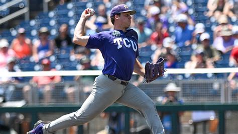 Ryan vanderhei mlb draft. 10th Rd. Ryan Vanderhei, RHP, TCU; The 2023 draft will continue on Tuesday, with rounds 11-20 to be completed, beginning at 11 am, PT. ... Foster was ranked #95 by MLB Pipeline, and #124 by Baseball America. Foster is a big guy for a shortstop, listed at 6'1" and 193 lbs, and hit .336/.429/.570 with 13 home runs, 13 doubles, and struck out ... 