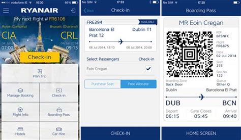 Ryanair check in mobile boarding pass