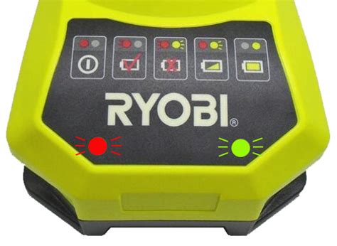 Ryobi battery charger blinking red and green. I have a barely-used Ryobi #P117 charger. When I install the batteries for charging, the red LED light and the green LED light are both on and the green LED light is steady - not flashing. … read more 