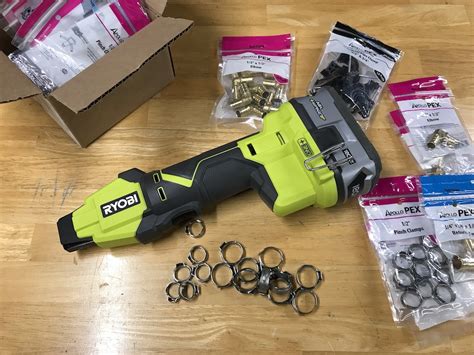 The included 4.0 Ah Battery and 18V Charger are compatible with all RYOBI 18V ONE+ Tools. Best of all, it is part of the RYOBI ONE+ System of over 280 Cordless Products that all work on the same battery platform. Backed by the RYOBI 3-Year Manufacturer's Warranty, the PEX Pinch Clamp Tool includes a go/no-go gauge, a belt clip, an 18V ONE+ HIGH .... 