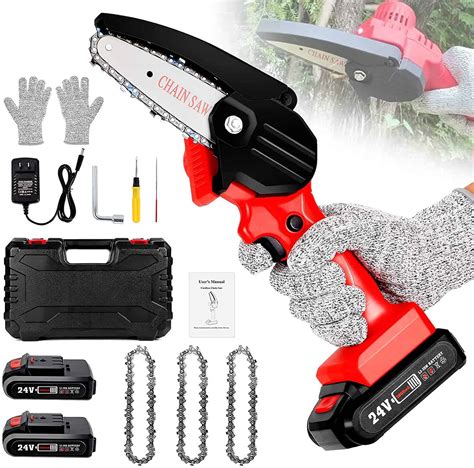 Mini Chainsaw 6-inch Mini Chainsaw Cordless 12 Pcs Tool Set, Seesii Battery Chainsaw with 2x Big Batteries, 2.62lbs Handheld Electric Power Chain Saw with Safety Lock for Tree Trimming Wood Cutting. 2,298. 400+ bought in past month. $6999. Save 35% with coupon. 