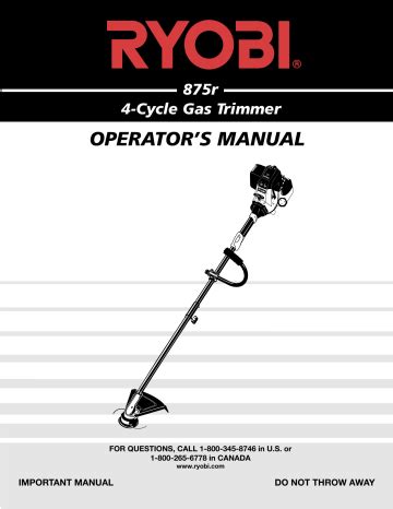 Ryobi weed eater 875r repair manual. - Service manual for diesel crv honda.