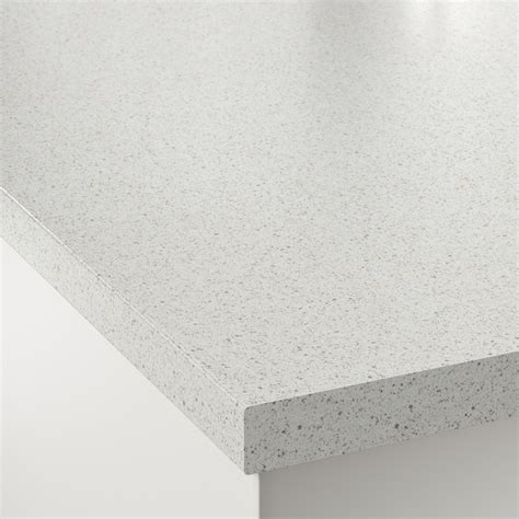 SÄLJAN Countertop, white stone effect, laminate, 74x1 1/2"