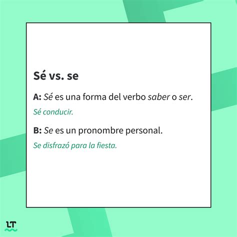 Sé o se. Con tilde y sin tilde [+ 15 ejemplos fáciles]