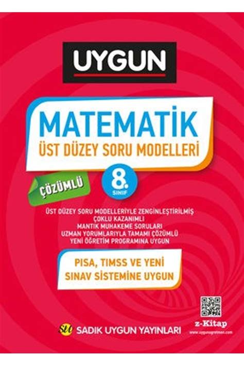 Sınıf Üst Düzey Soru Modelleri Sadık Uygun Yayınları %25 İndirim 80.