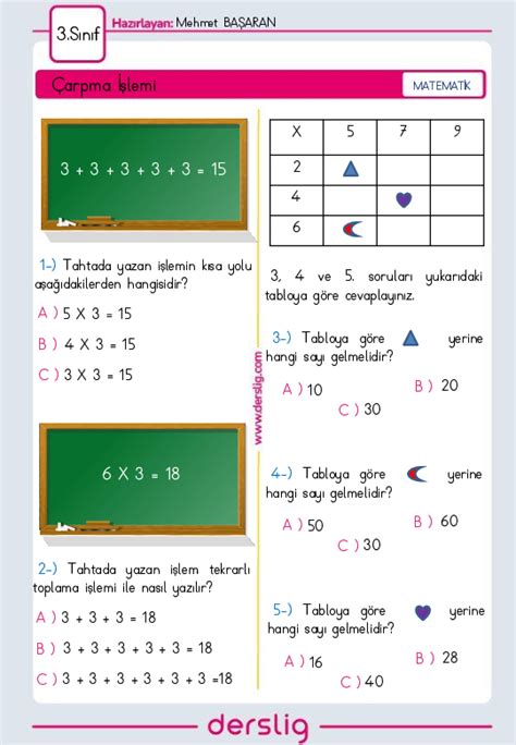 Sınıf Matematik Çarpma İşlemi Soru 1 3 kolide toplam 27 yumurta vardır.