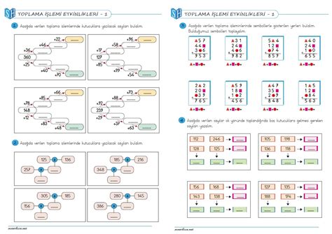 Sınıf Matematik Toplama İşlemi Etkinlikleri dosyası, 3.